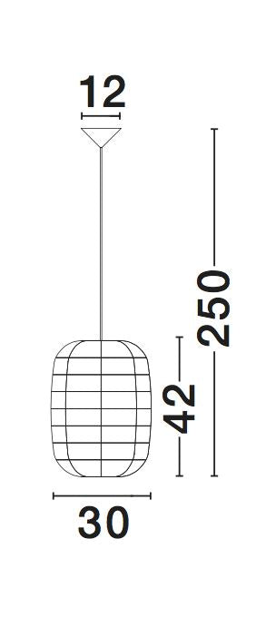 Suspension Melody beige, rotin, H 250 cm (9586766)