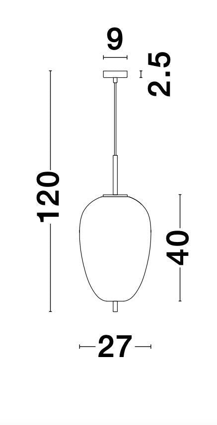 Suspension Lato dorée, verre (9624063)