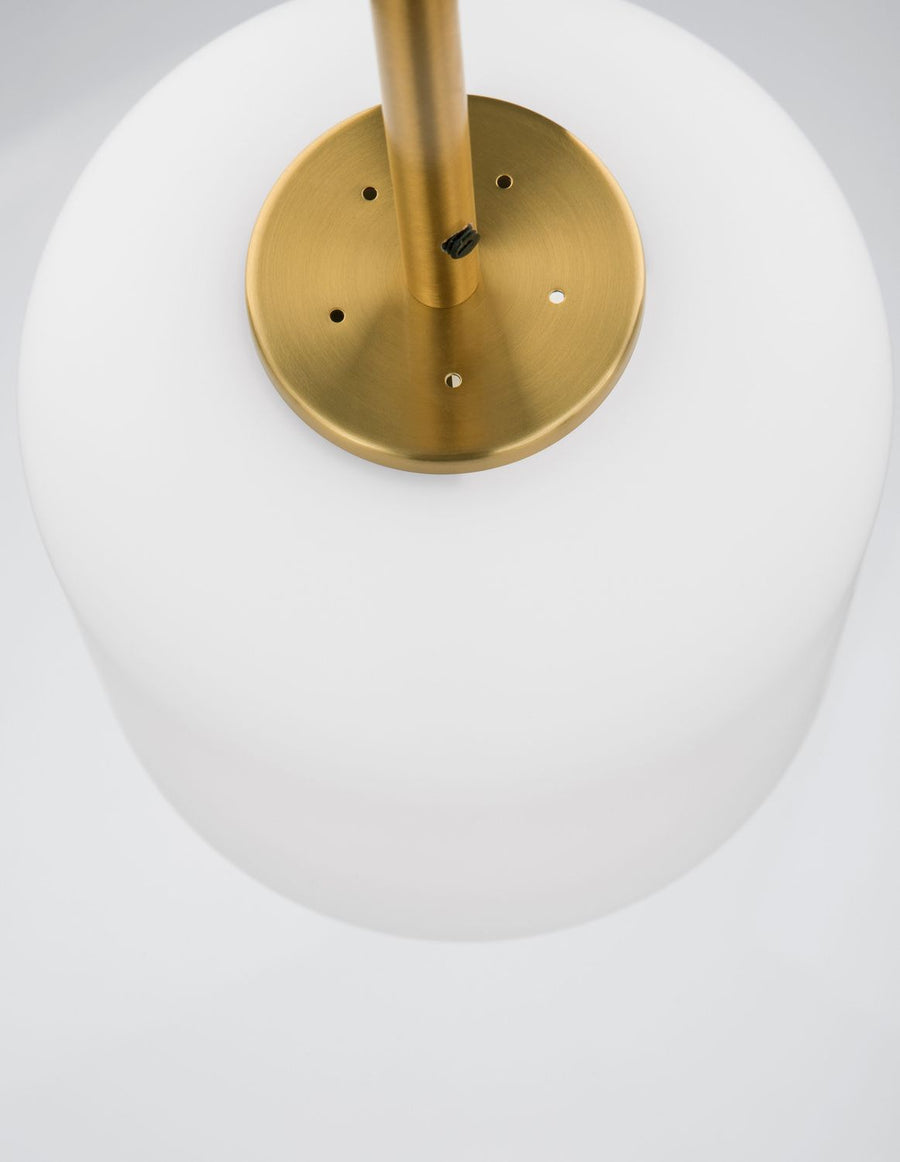 Suspension Lato dorée et blanche, verre (9624065)