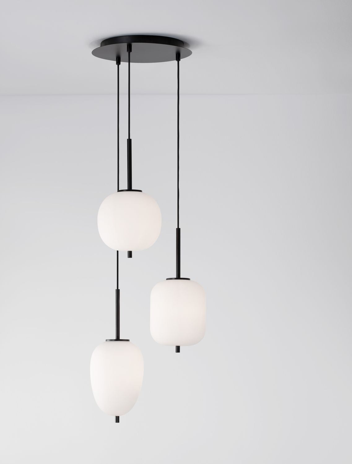 Suspension Lato 3 lumières noire, verre (9624078)