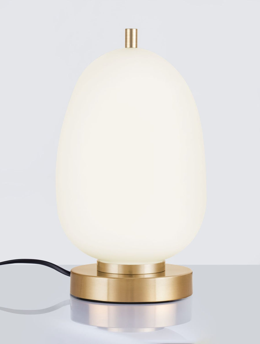 Lampe à poser Lato dorée, verre, H 28 cm