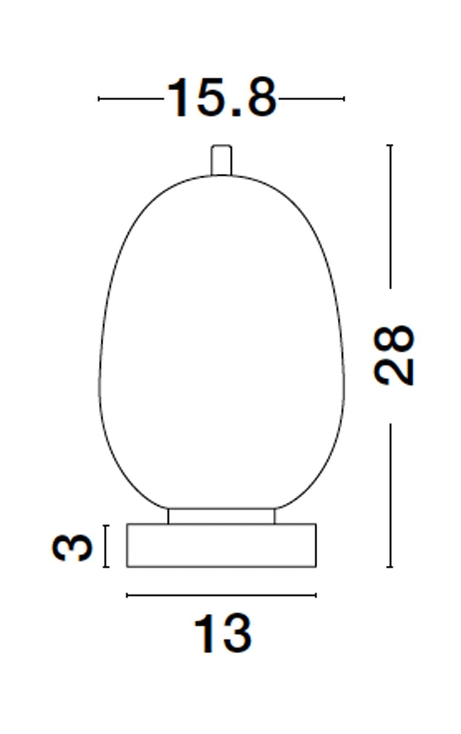 Lampe à poser Lato dorée, verre, H 28 cm