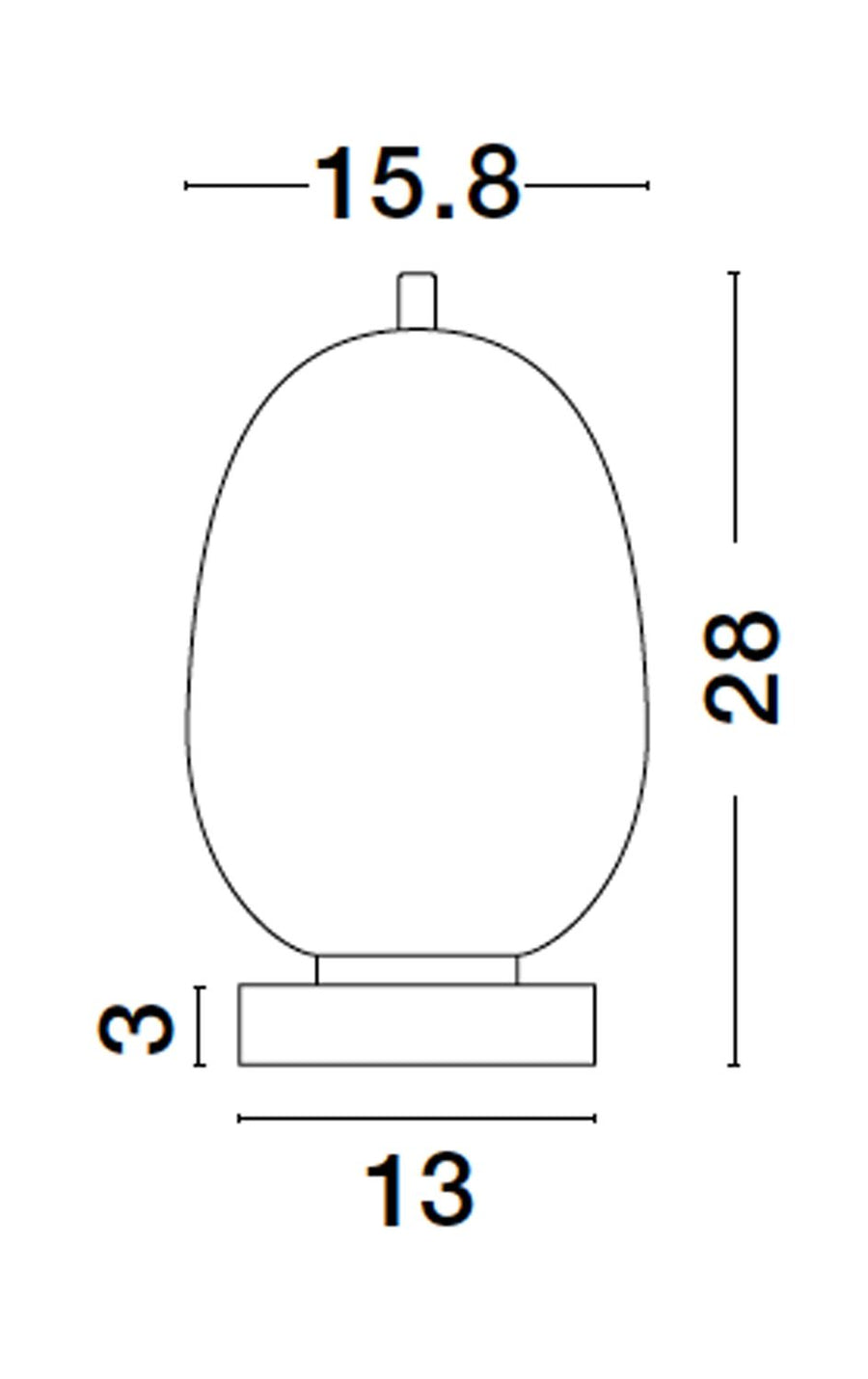 Lampe à poser Lato dorée, verre, H 28 cm