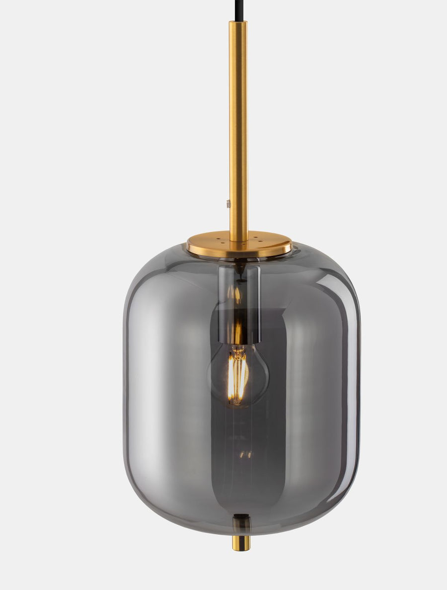 Suspension Lato dorée et fumée, verre (9624097)
