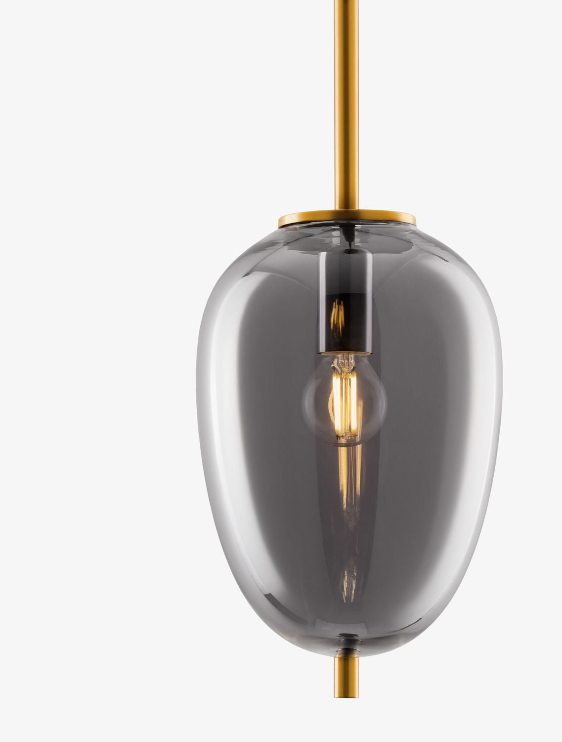 Suspension Lato dorée et fumée, verre (9624098)