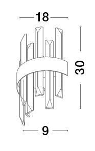 Applique murale Crown dorée, cristal