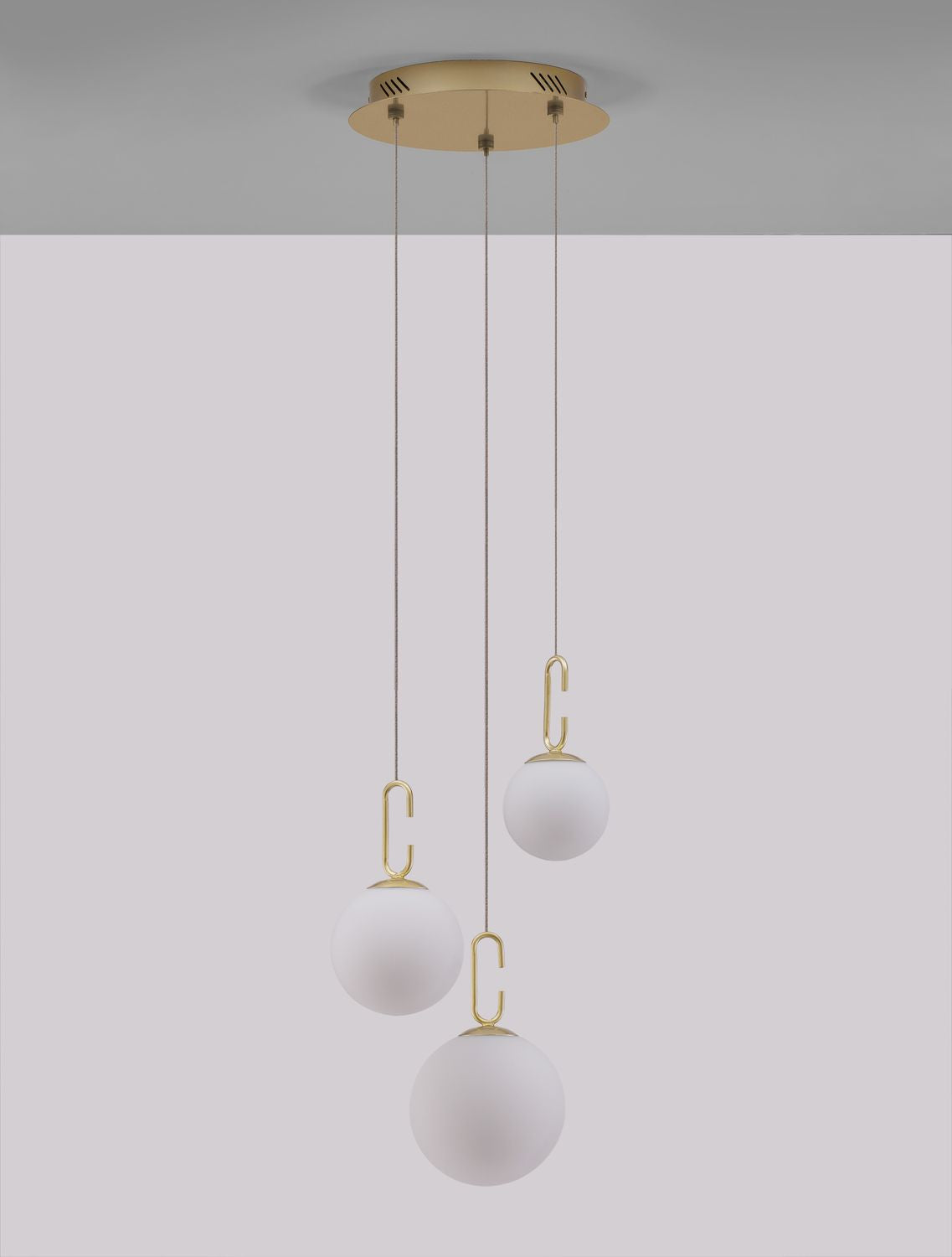 Suspension Hook dorée, verre, H 180 cm (9695223)