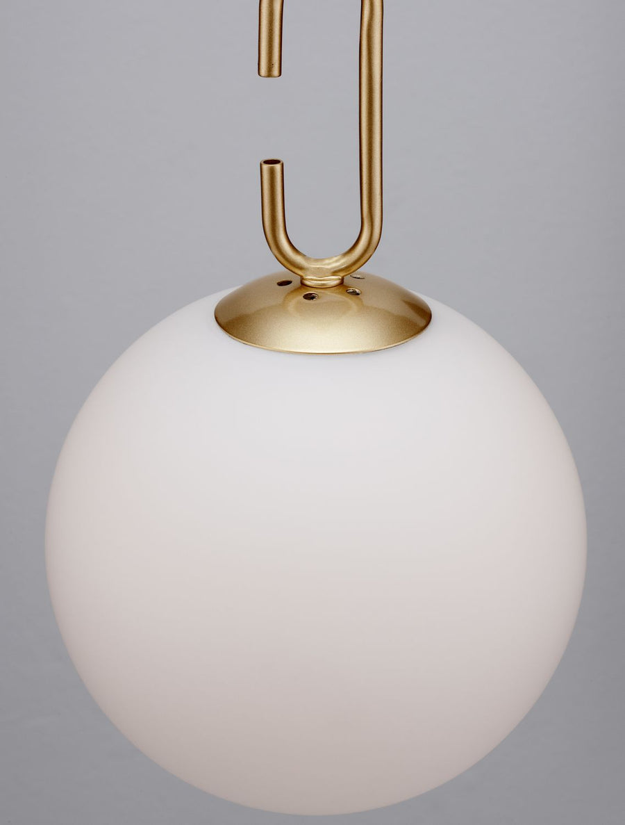Suspension Hook dorée, verre, H 120 cm