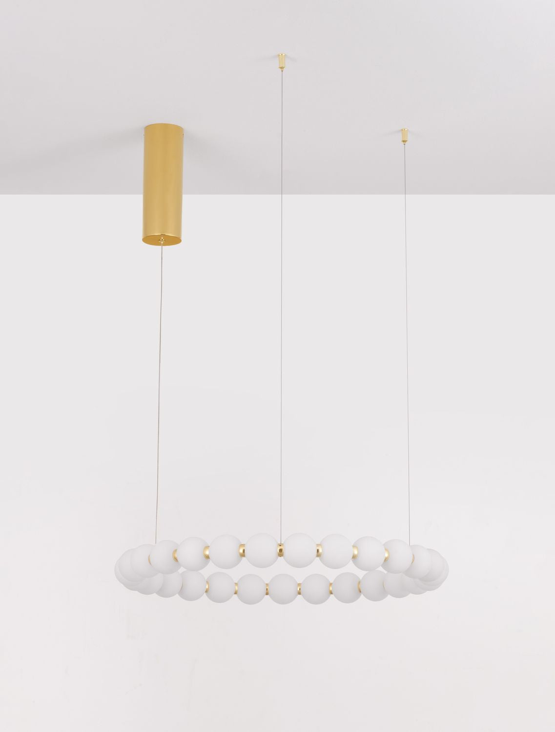 Suspension Perla dorée, verre, H 200 cm (9695230)