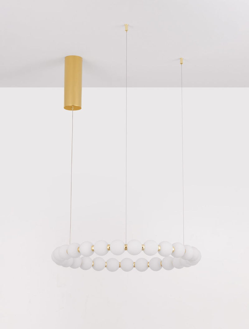 Suspension Perla dorée, verre, H 200 cm (9695230)