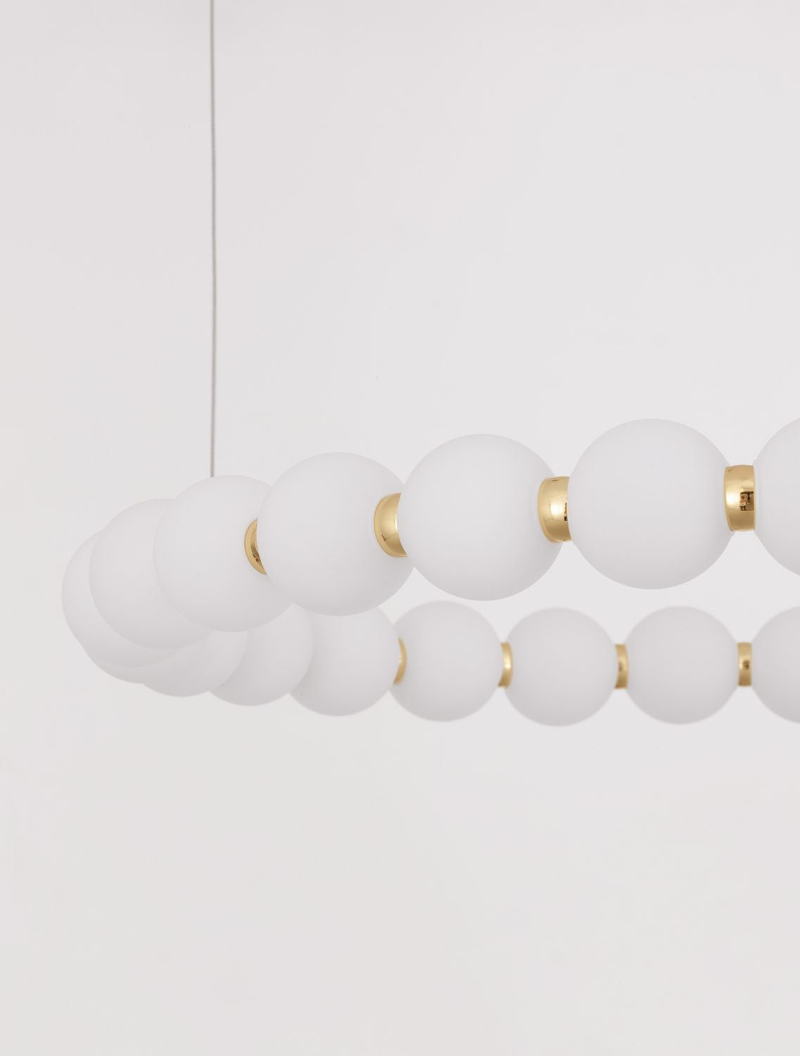 Suspension Perla dorée, verre, H 200 cm (9695230)