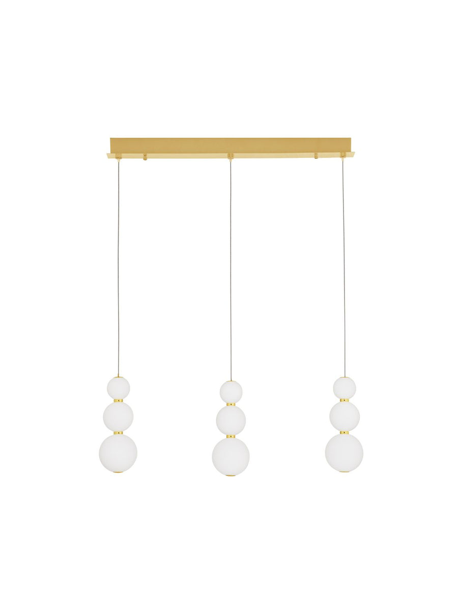 Suspension Perla dorée, verre, H 150 cm (9695243)