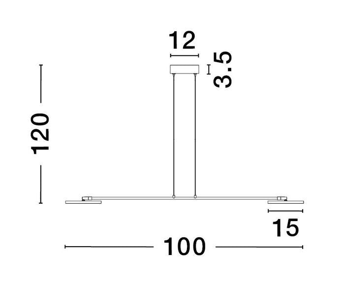 Schéma coté : hauteur 120 cm, largeur 100 cm, disque 15 cm