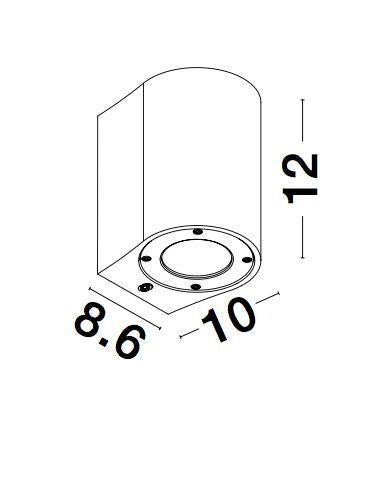 Applique extérieure Lido blanche, H 12 cm