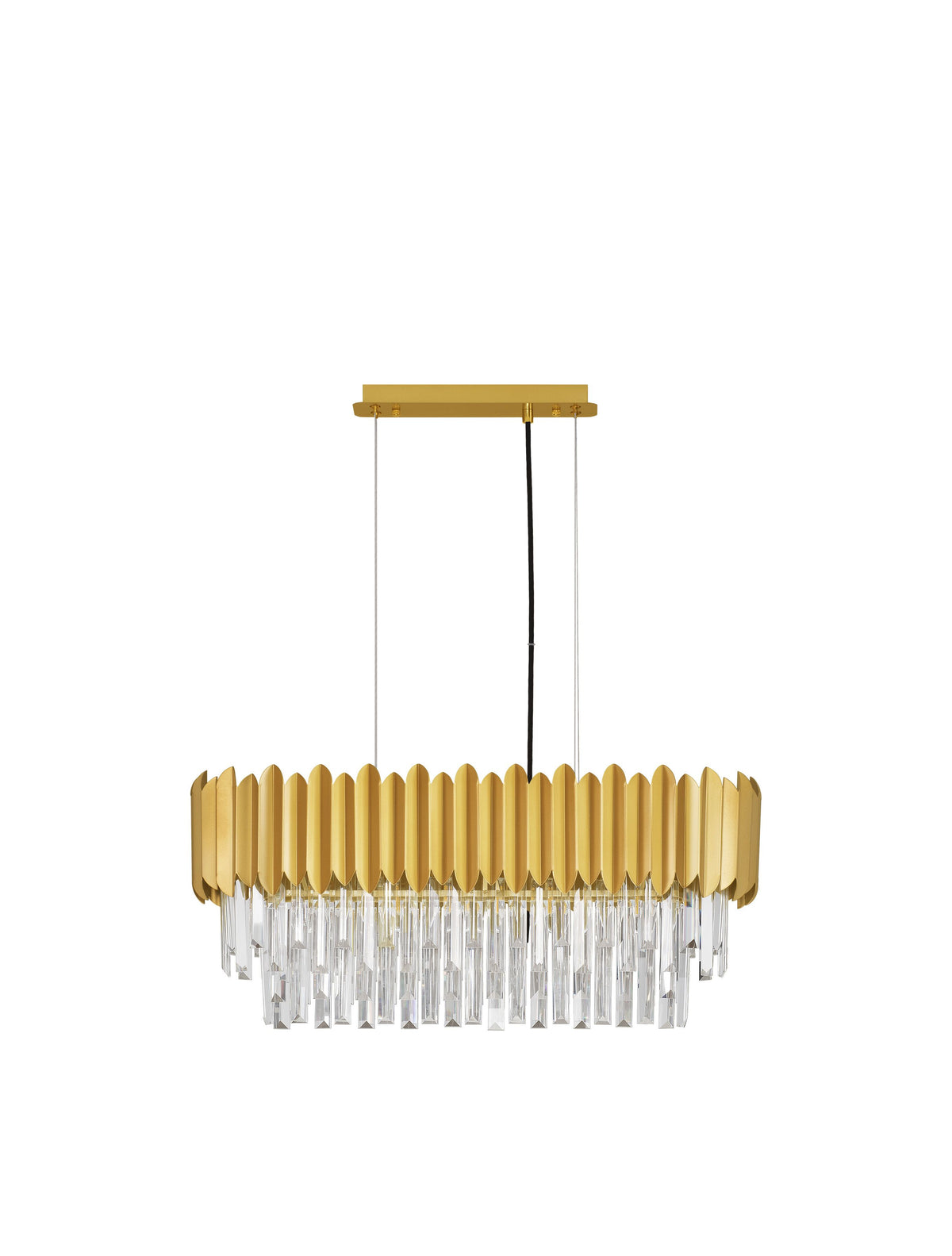 Suspension Magnolia 5 lumières dorée, cristal (9824077)