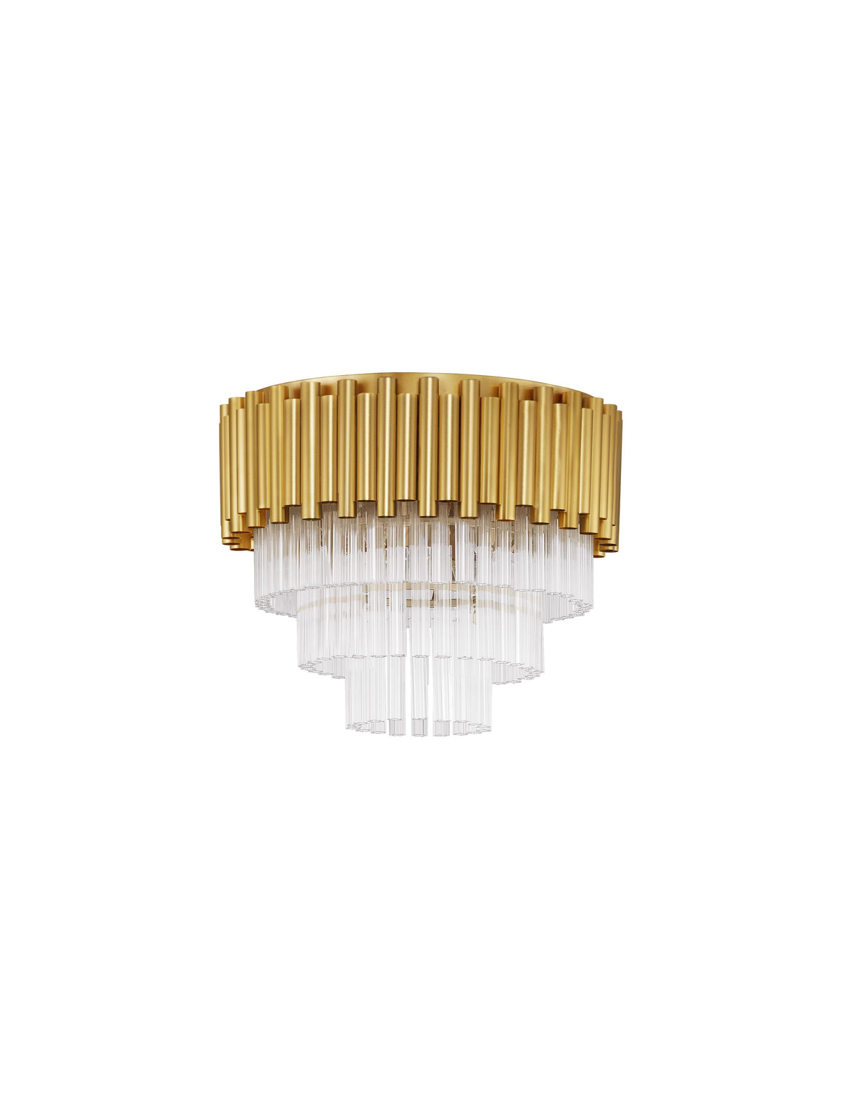 Plafonnier Magnolia 5 lumières doré, cristal