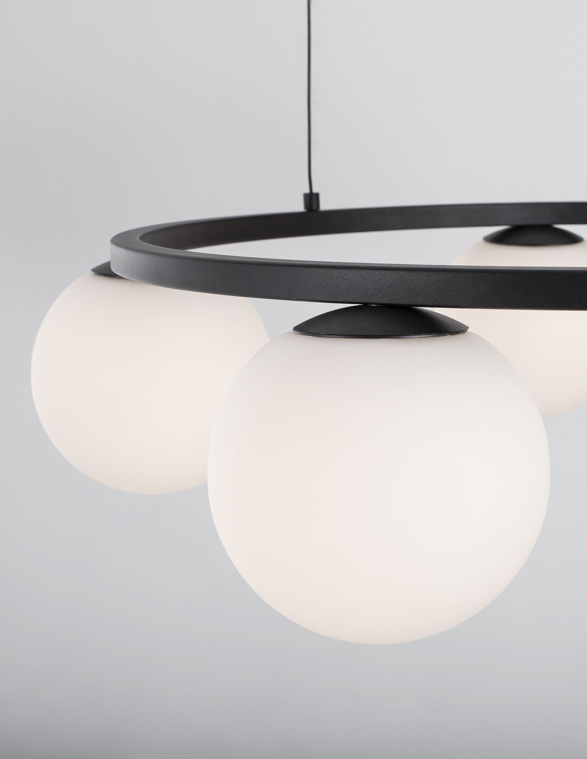 Suspension Joline noire, verre, H 155 cm