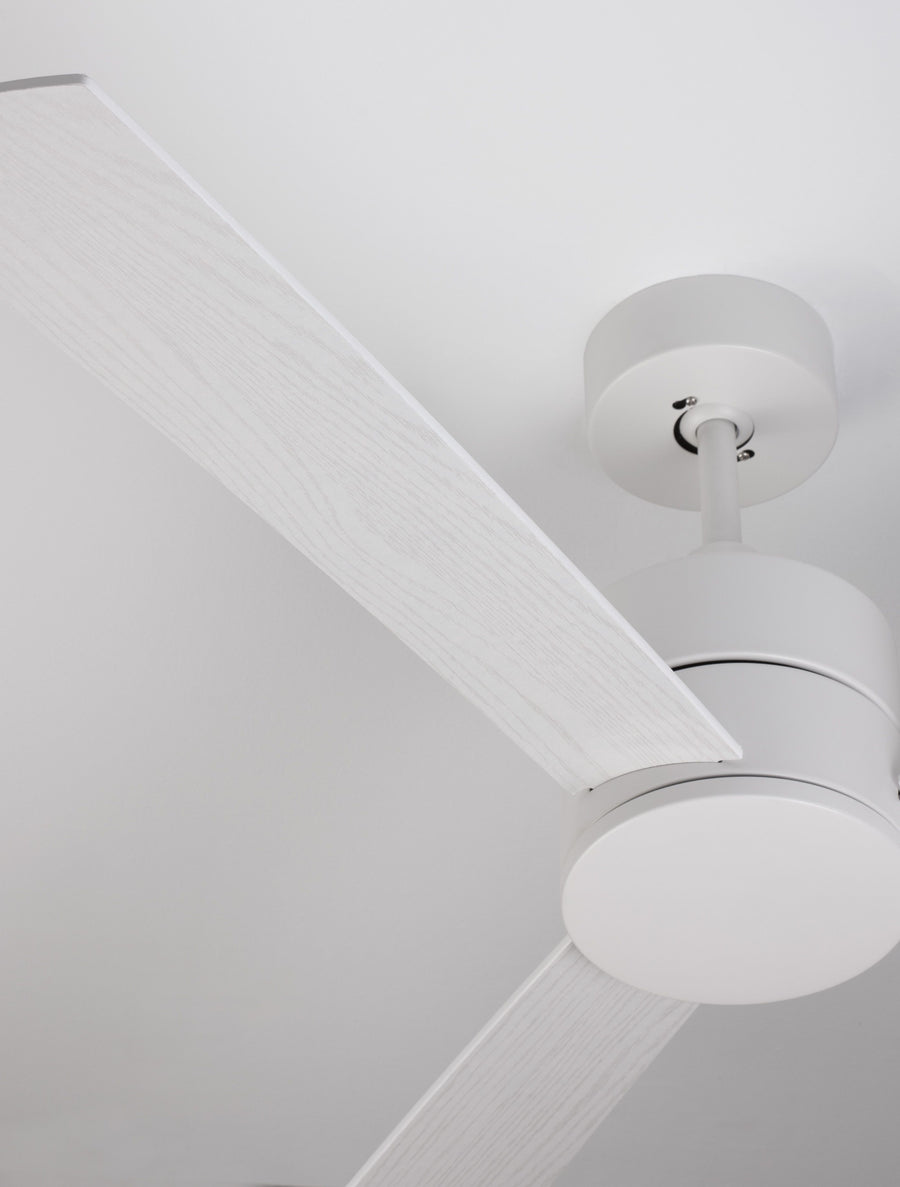 Ventilateur de plafond lumineux Axel blanc, bois