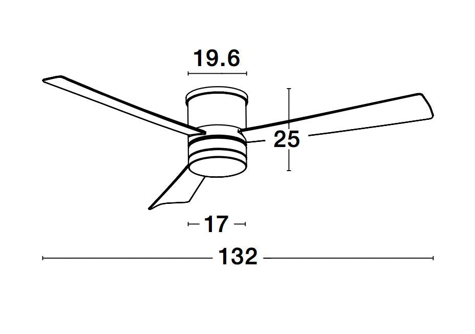 Ventilateur de plafond lumineux Satin nickel, verre