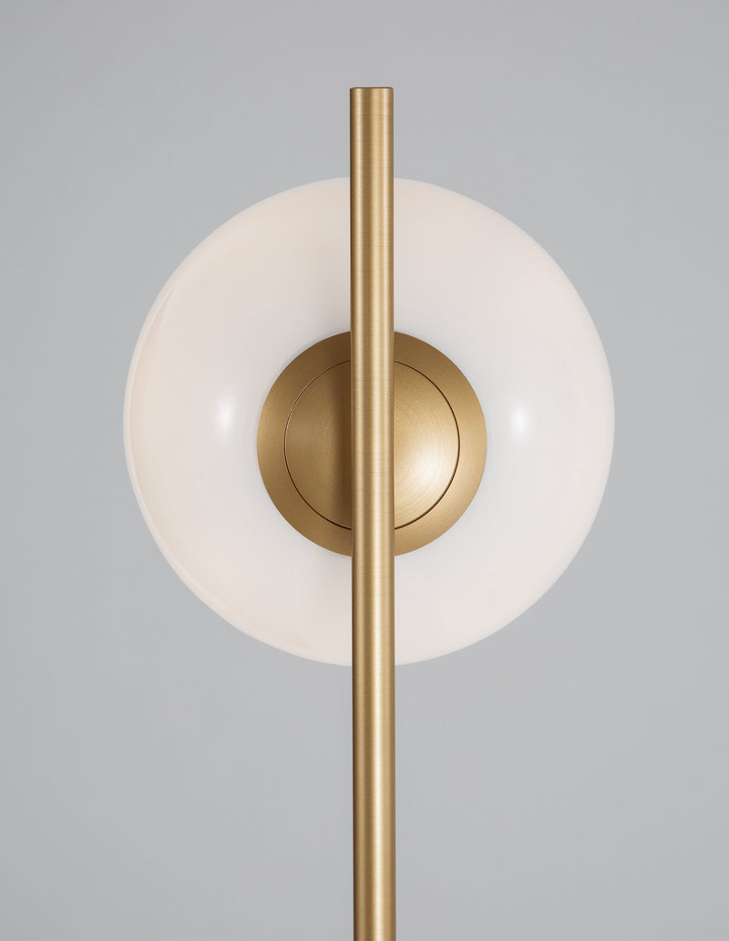 Lampadaire Cantona doré, verre