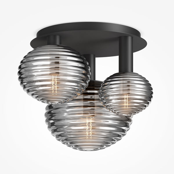 Black ceiling light reels