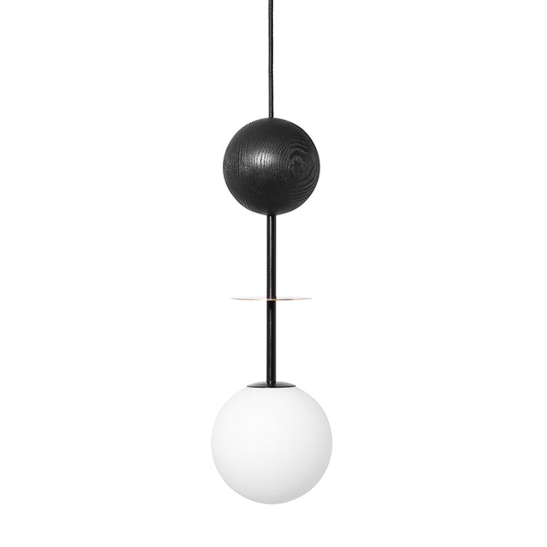 Suspension luminaire OIO A Noir / doré, élément laiton