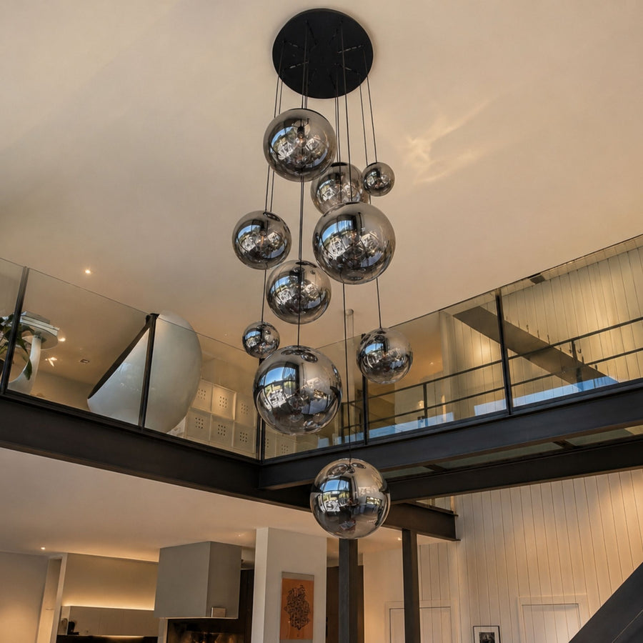 Suspension grande hauteur Orb 12 lumières