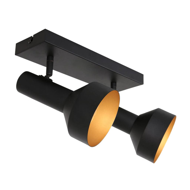 Black Ceiling Light With Gold Interior