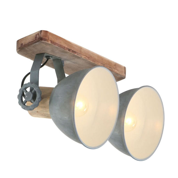 Industrial Wood and Metal Ceiling Light