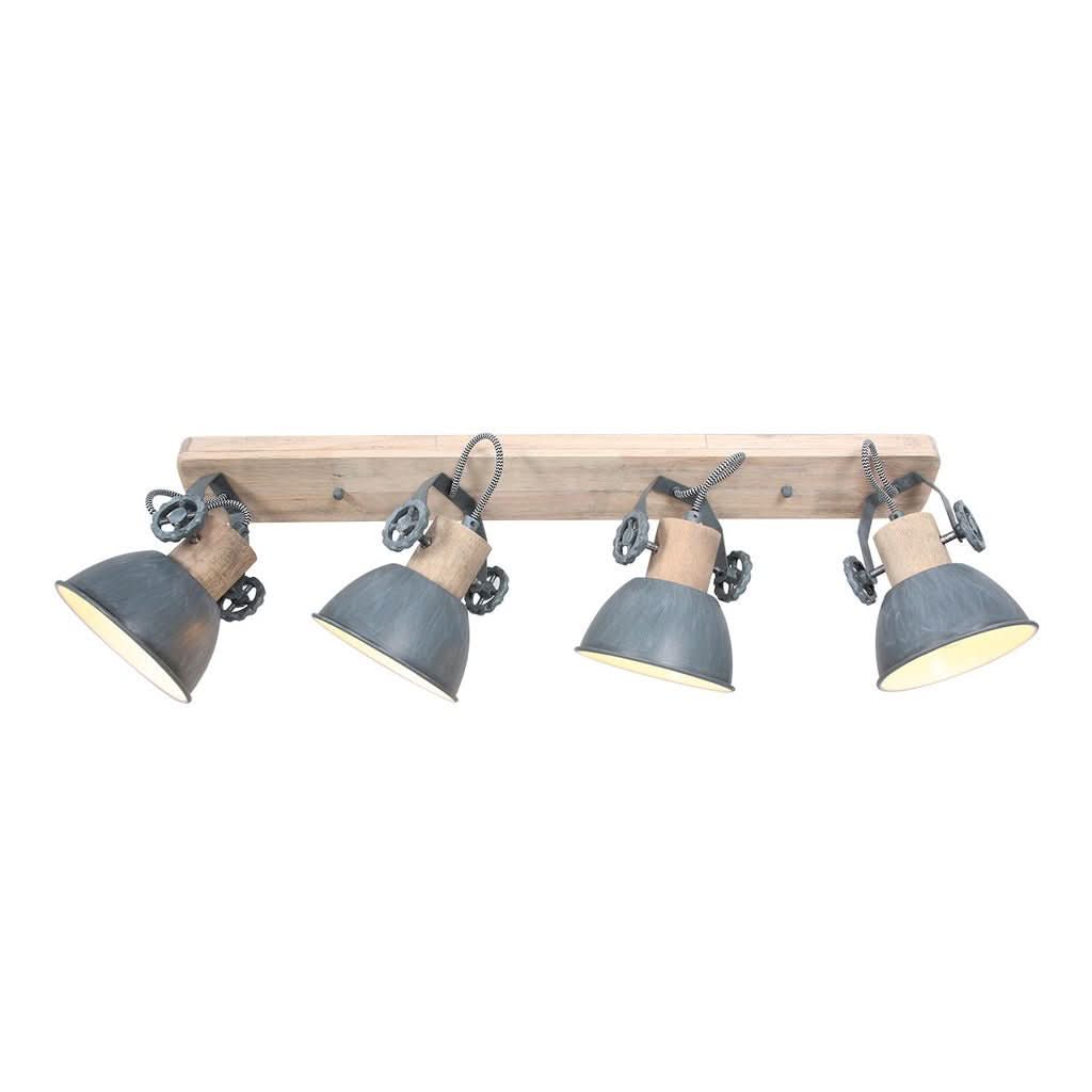 Plafonnier 4 Spots Bois Métal | Jara - Designix Plafonnier