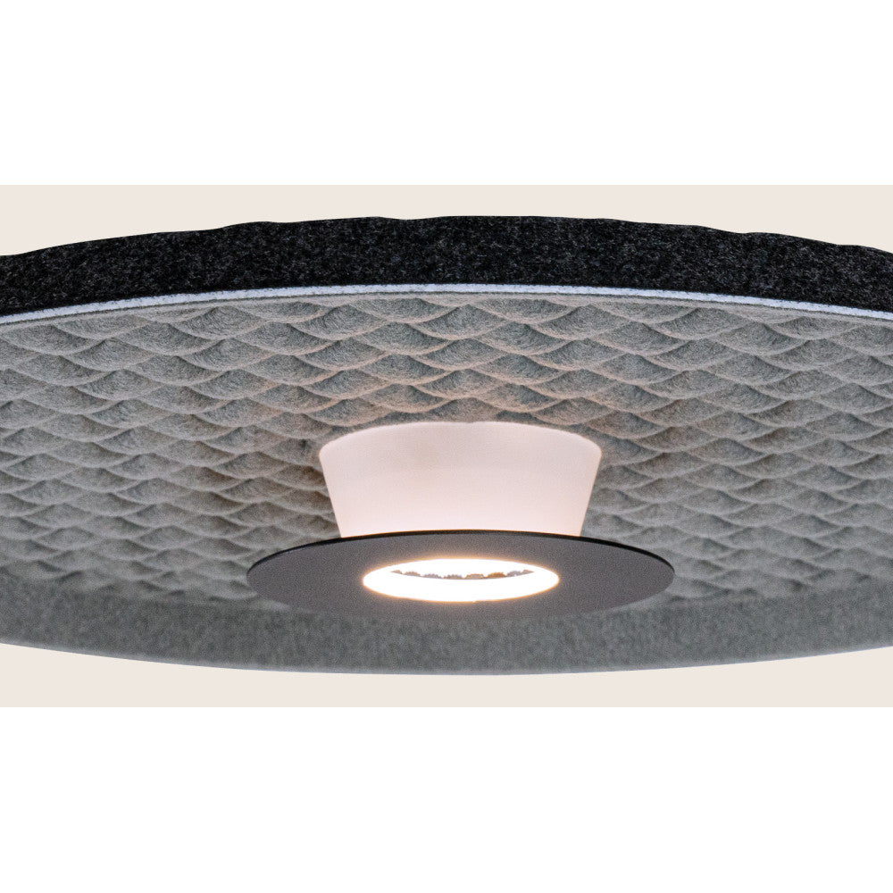 Plafonnier Acoustique ZAMBELIS D450 13W DESIGN Noir et Gris 25177