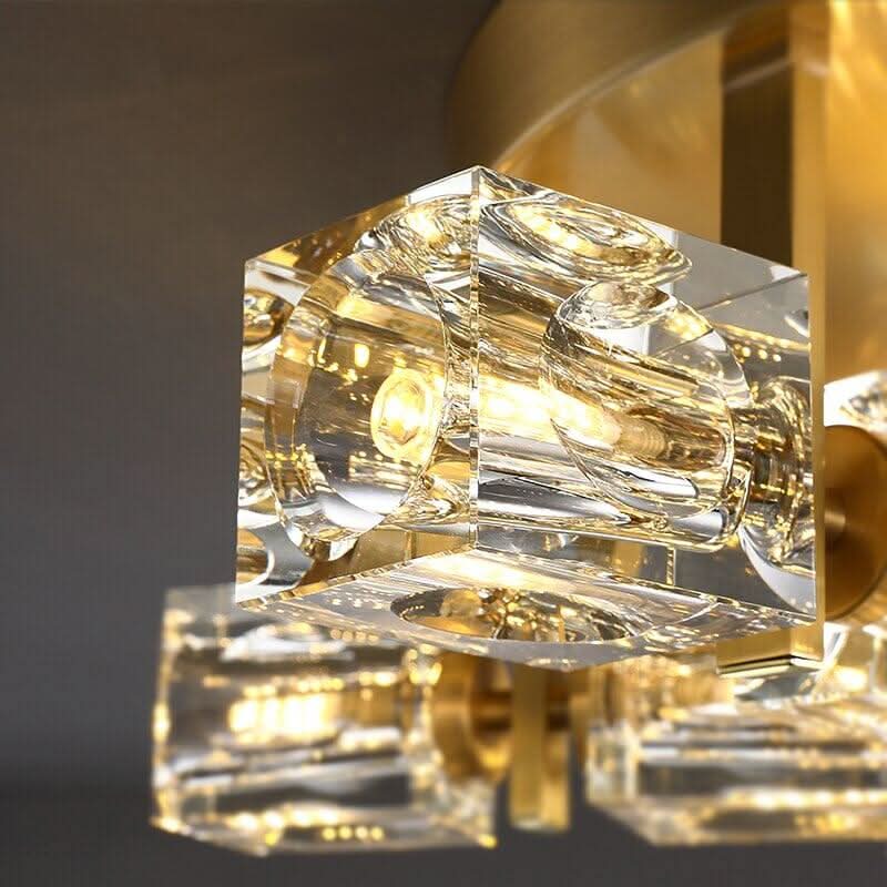 Plafonnier Cuivre | Céleste Charme - Designix Plafonnier 6 Ampoules Blanc Chaud