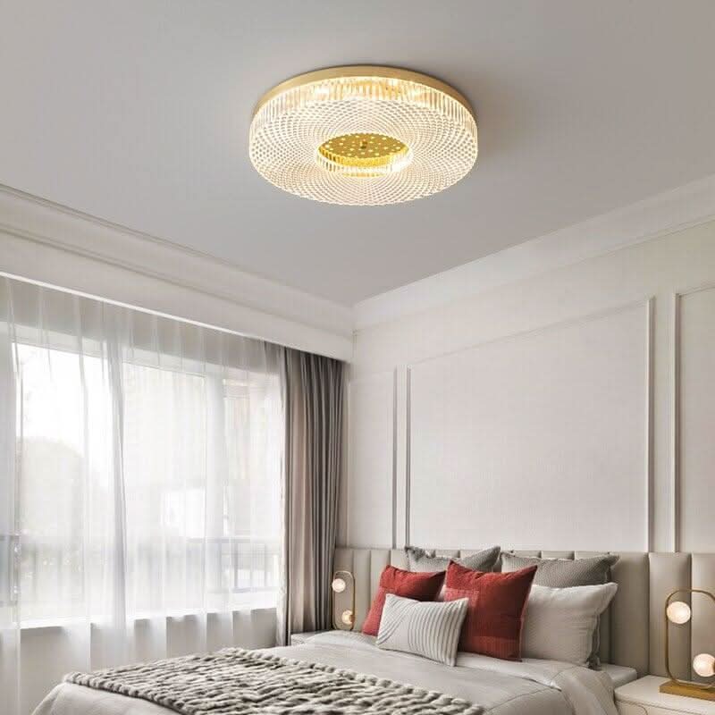 Plafonnier Cuivre Rond | Soirée Étoilée - Designix Plafonnier Doré | Diamètre 40cm