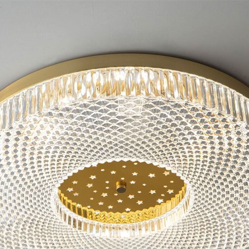 Plafonnier Cuivre Rond | Soirée Étoilée - Designix Plafonnier Doré | Diamètre 40cm