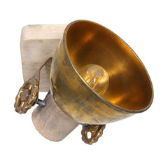 Industrial Bronze and Wood Ceiling Light | Pira