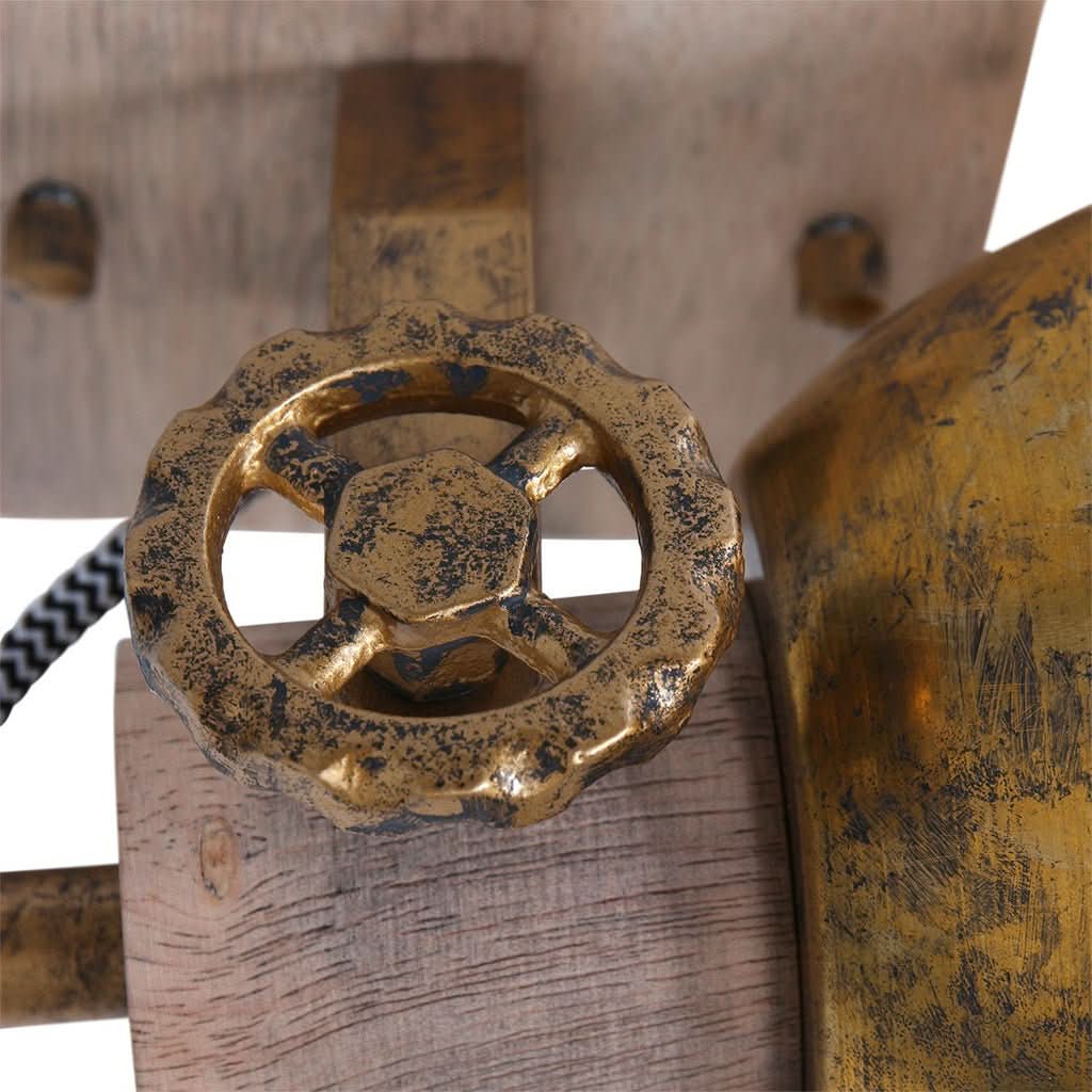 Plafonnier Industriel Bronze Bois | Pira - Designix Plafonnier