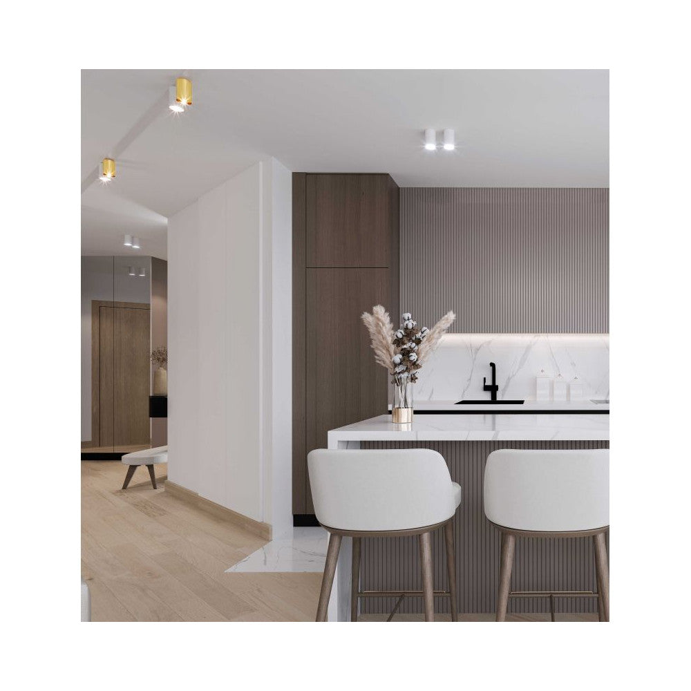 Plafonnier rond ZAMBELIS GU10 DESIGN Or Brosse S155