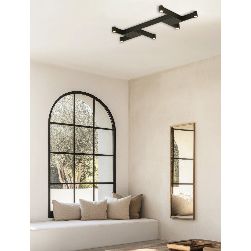 Plafonnier ZAMBELIS 23W Dimmable DESIGN Noir Sable 23042