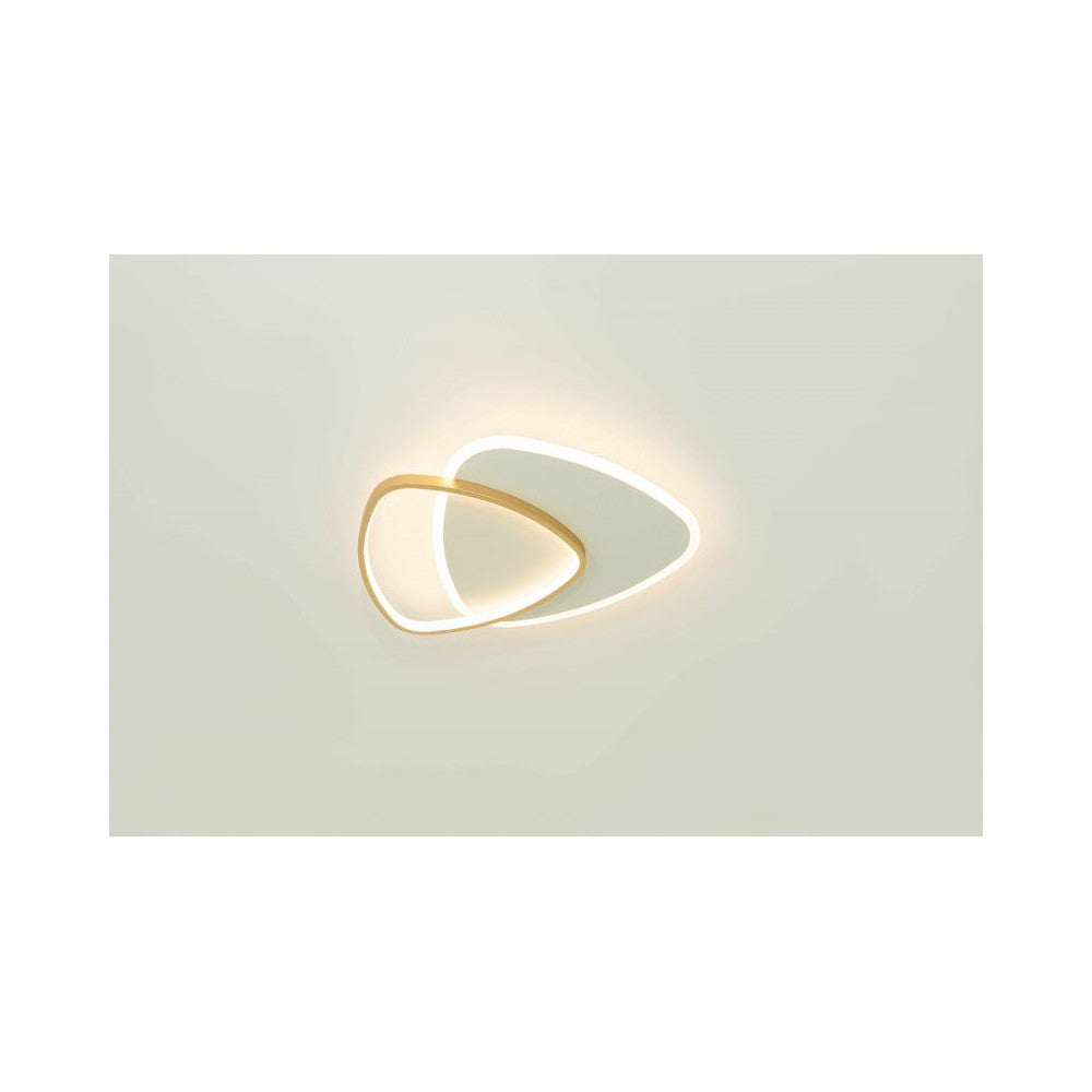 Plafonnier ZAMBELIS 36W Dimmable DESIGN Dore et Blanc Mat 23093