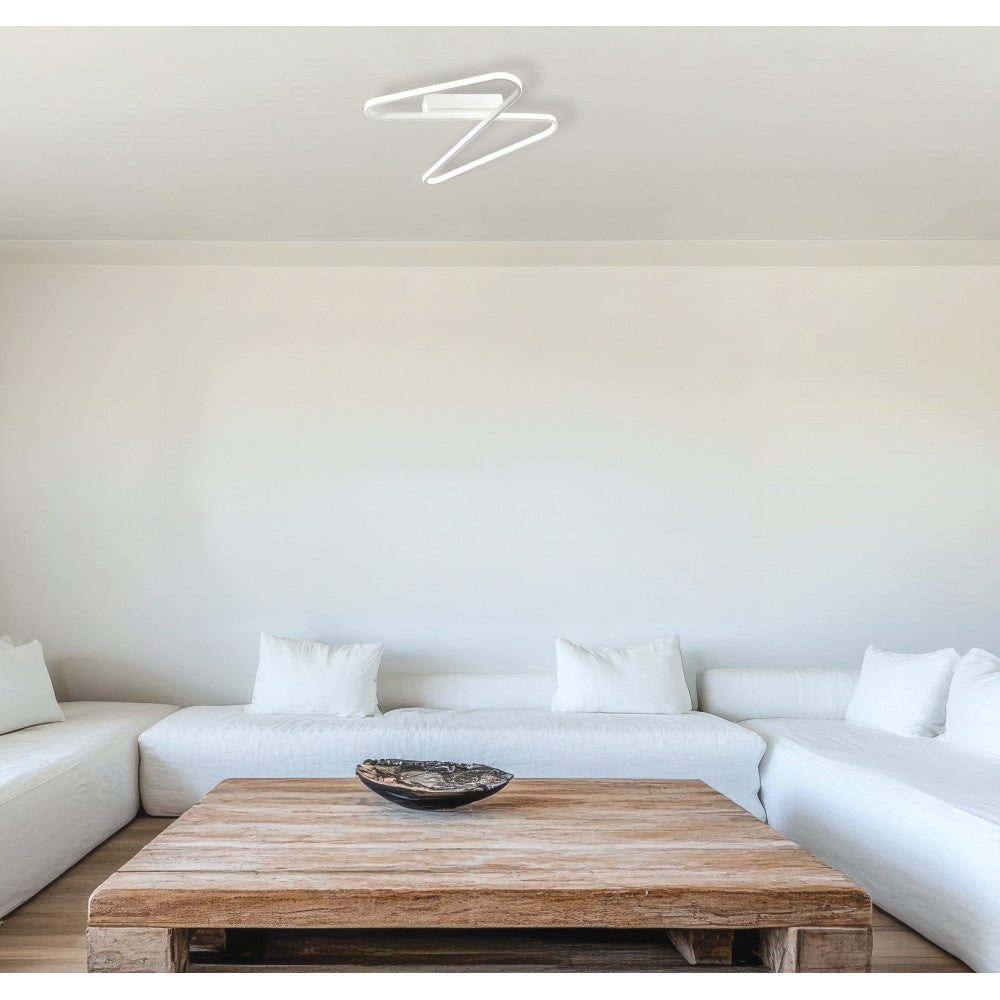 Plafonnier ZAMBELIS 45W DESIGN Blanc Sable 2065