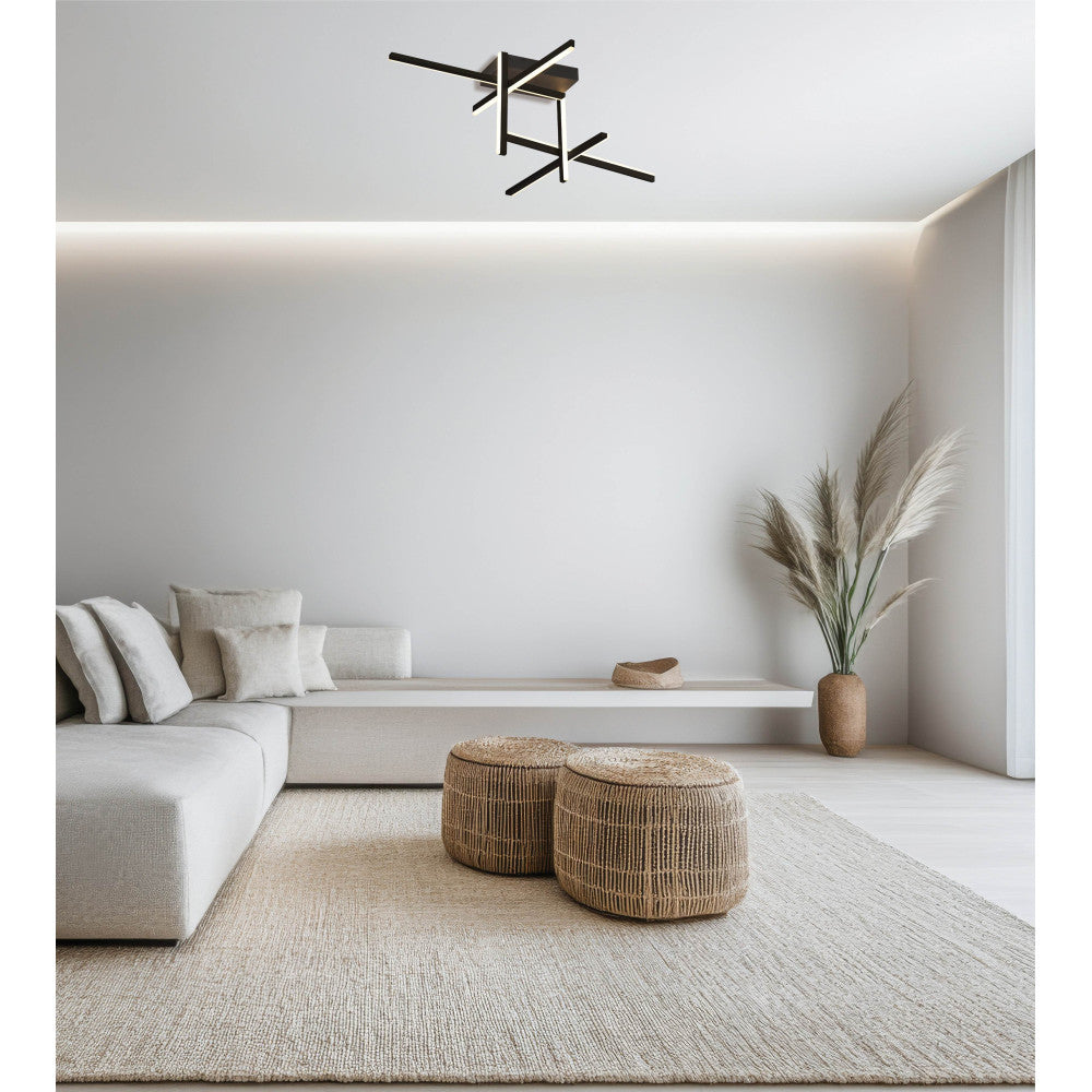 Plafonnier ZAMBELIS 50W Dimmable DESIGN Noir Sable 22027