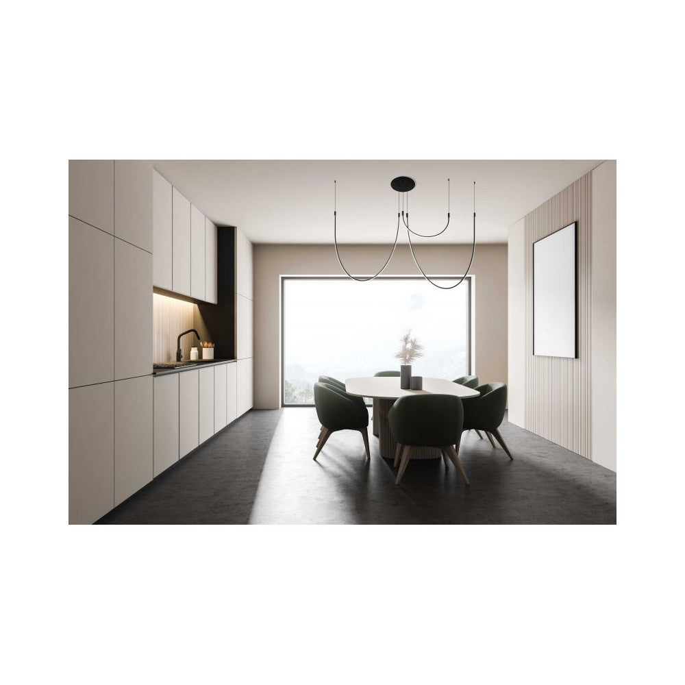 Plafonnier ZAMBELIS 46W Dimmable DESIGN Noir Mat 23051