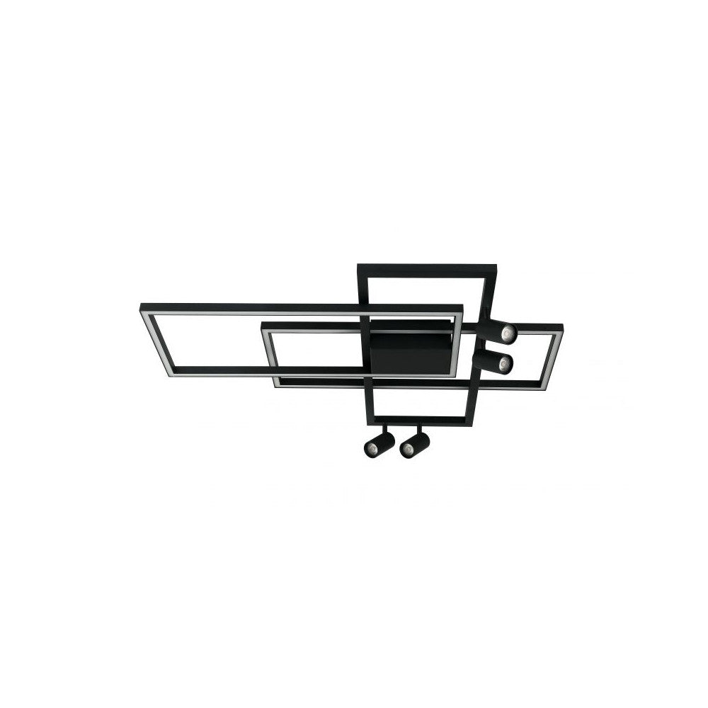 Plafonnier ZAMBELIS 52W DESIGN Noir Sable 22020