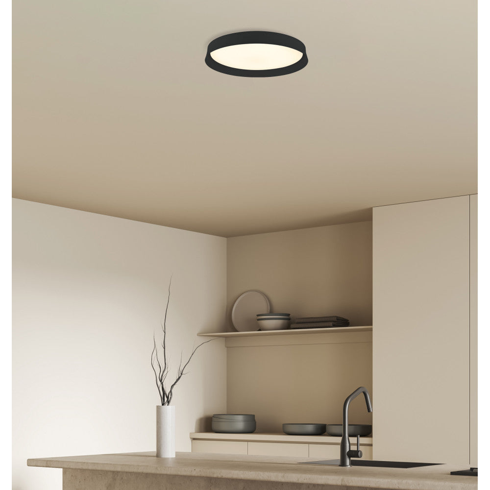 Plafonnier ZAMBELIS D380 20W Dimmable DESIGN Noir Mat 22128