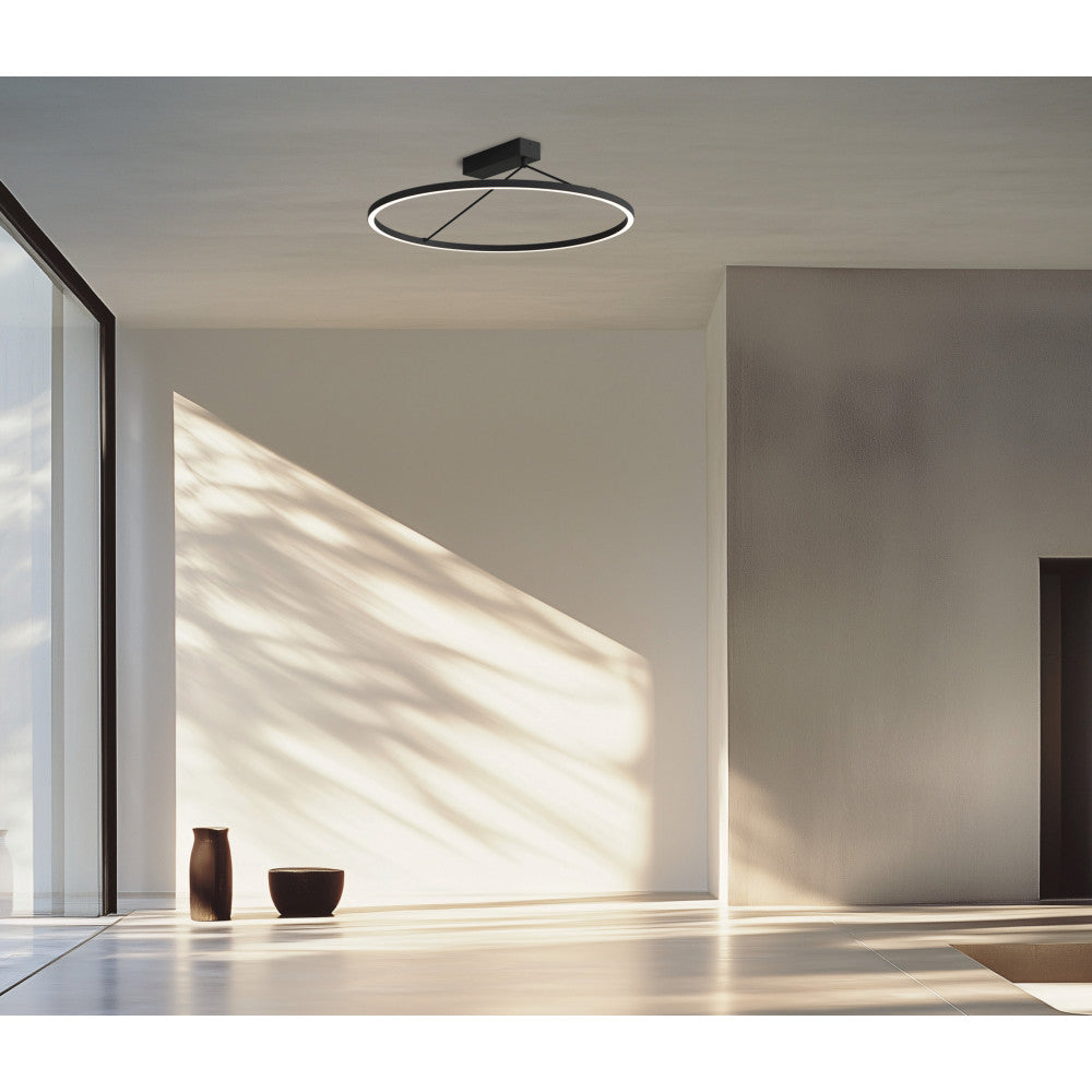 Plafonnier ZAMBELIS D590 42W Dimmable DESIGN Noir Sable 2562