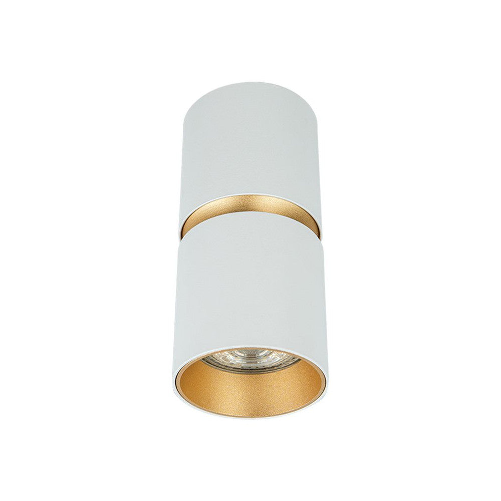 Plafonnier ZAMBELIS D60 GU10 DESIGN Blanc sable et Or Brosse S161