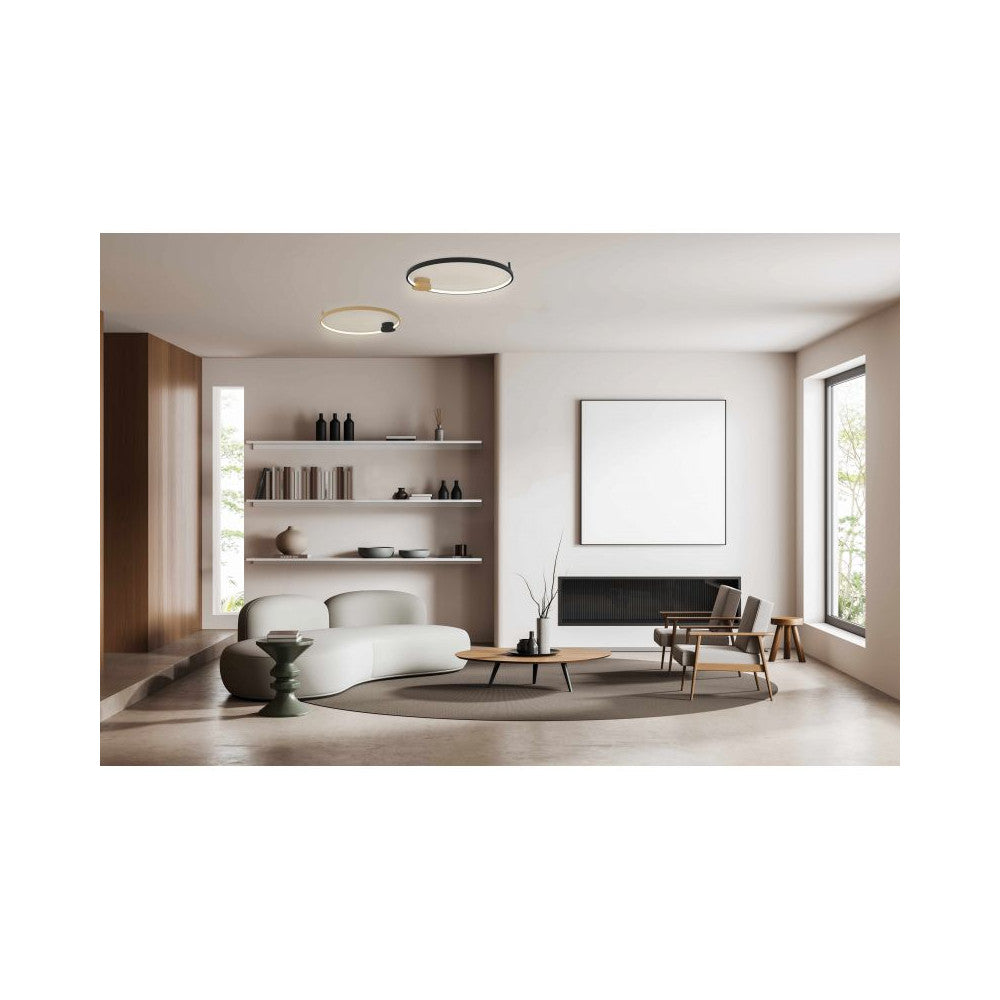 Plafonnier ZAMBELIS D800 32W Dimmable DESIGN Dore et Noir Mat 23097