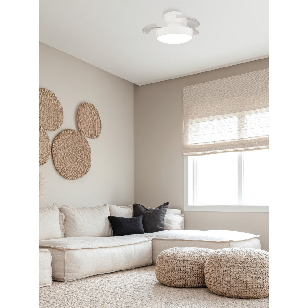 Ventilateur ZAMBELIS D550 20W CTT avec Telecommande et Interrupteur DESIGN Blanc 25329