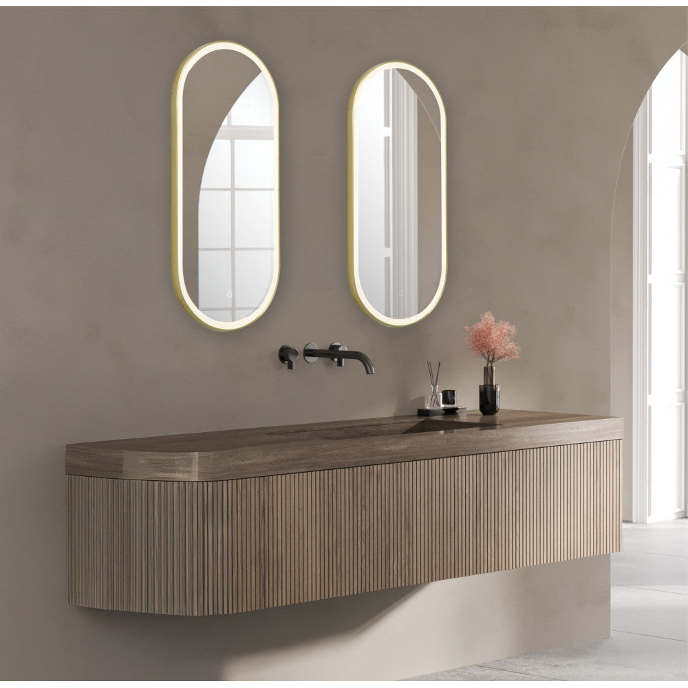 Miroir ZAMBELIS Tactile 18W CCT Dimmable IP44 DESIGN Or Anodise 25386