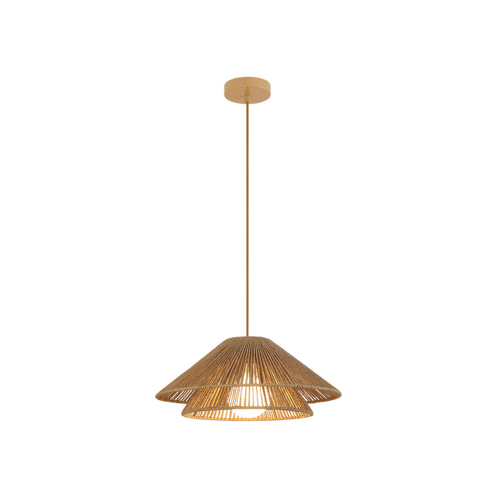 Suspension ZAMBELIS D400 E27 DESIGN Corde de Papier Naturelle Sans Source 25429